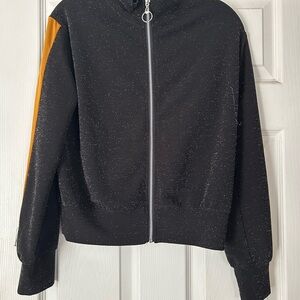 Wild Fable Black and Orange Jacket with Sporty Design